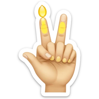 yellow 5 finger emoji, index finger extended, remaining finger folded, pointing to someone, poking hand sticker