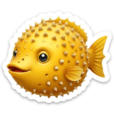 puffer fish, apple emoji style sticker