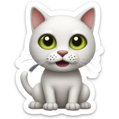 horror cat sticker