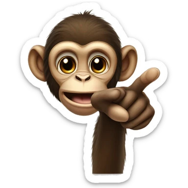 realistic Monkey pointing finger  sticker