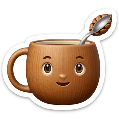 cup in a shape uf nut sticker