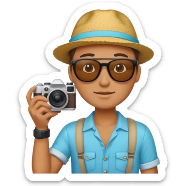fotographer with summer clothes and sun glasses sticker