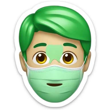 face-mask-green sticker
