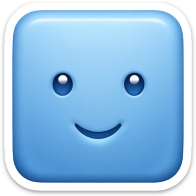 A square blue check sticker