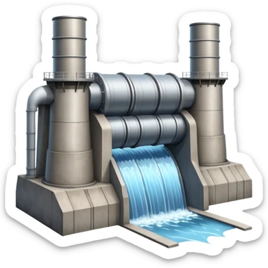 hydroelectric power station sticker