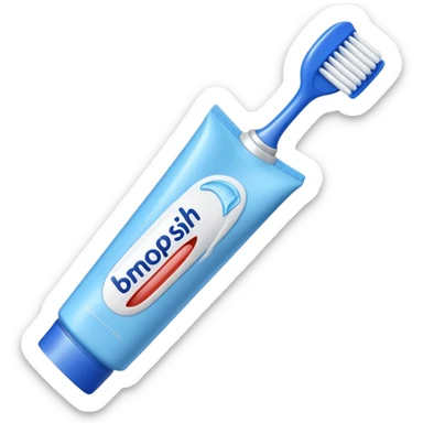 toothpaste and toothbrush sticker