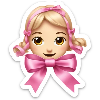 pink ribbon coquette sticker