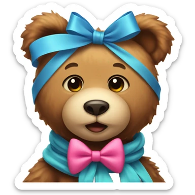 Teddy bear with bow sticker