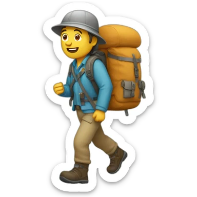 Hombre caminando trekking sticker