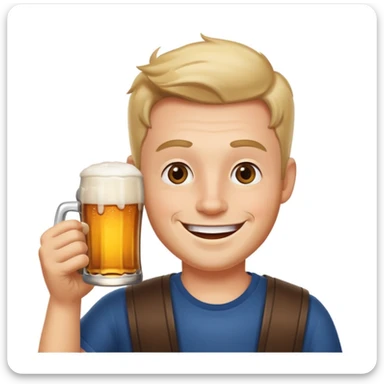 A man drinking beer sticker