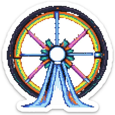 sci-fi teleportation portal with colorful energy beams sticker