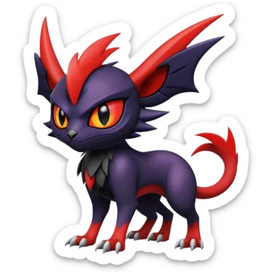 Edgy Cool Litten-Noivern-Noibat-Absol-Pokémon Full Body sticker