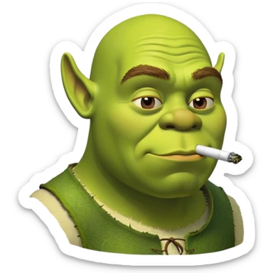 shrek smoking weed sticker