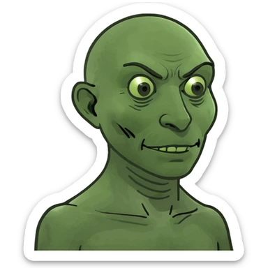 Creepy figure standing under lamp post sticker