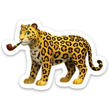 jaguar fumando pipa sticker
