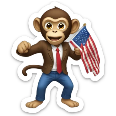 a monkey winning an election sticker
