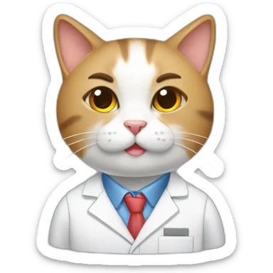 Gato con bata de laboratorio  sticker