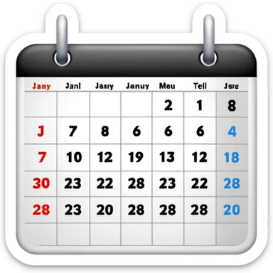 Calander page of 30 January sticker