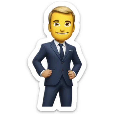 Macron qui joue à fortnite sticker