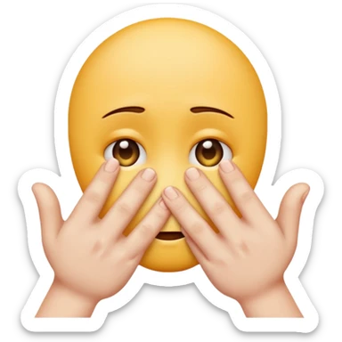 hands caressing sad emojis face sticker