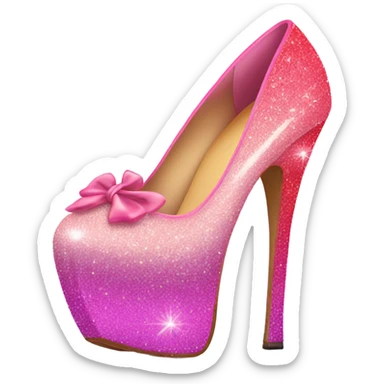 Pink ombre 9in high heels with glitter sticker