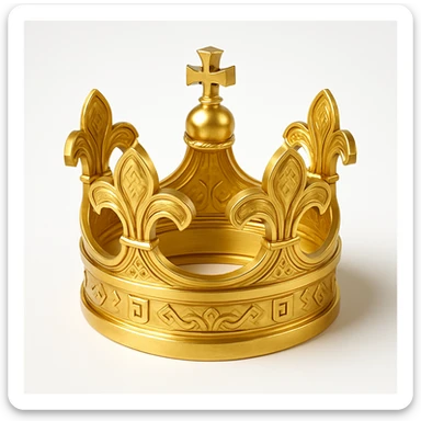 a gold crown, ornate sticker