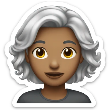 Girl with silver hair sticker
