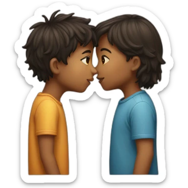kiss between boy and girl sticker