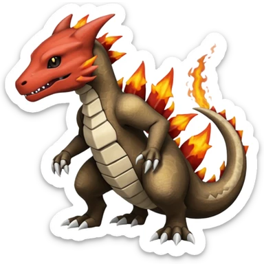 Black and magmatic Marowak-Cubone-Salandit-Charmeleon-fusion (full body) sticker