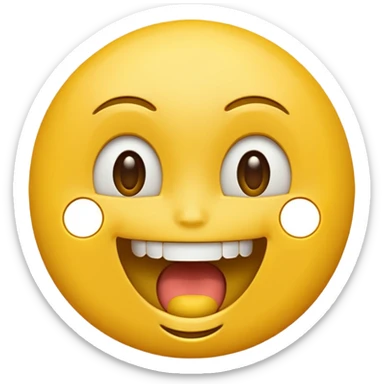 a face with a large opened mouth in emoji of whatsapp style (yellow) sticker