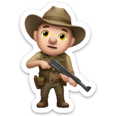 Man pig hunting sticker