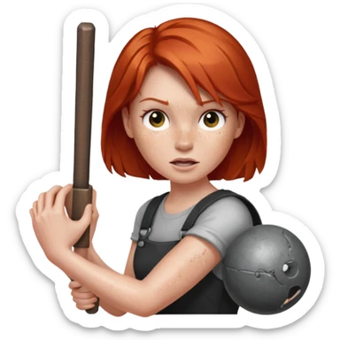 Redheaded wrecking ball sticker
