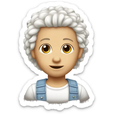 bambino bianco con capelli ricci castani sticker