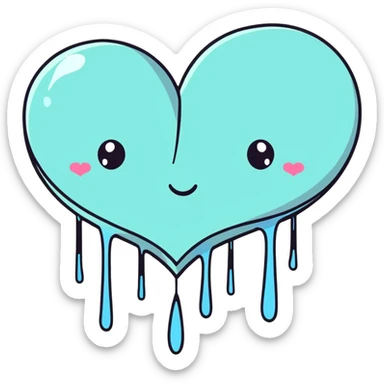 Happy cry hearts sticker