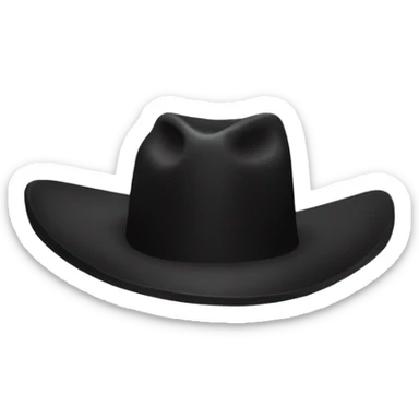 a large black plus sign wearing a cowboy hat sticker