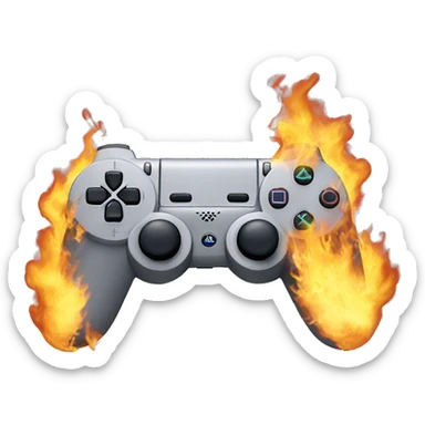A playstation controller burning sticker