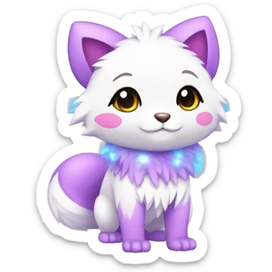Cute Cool Kawaii Chibi Fur-Sona Pretty Shiny Colorful Sparkly Fakemon Full Body sticker