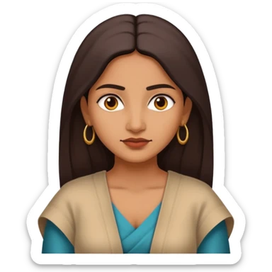 Indian woman with shrug shoulders sticker