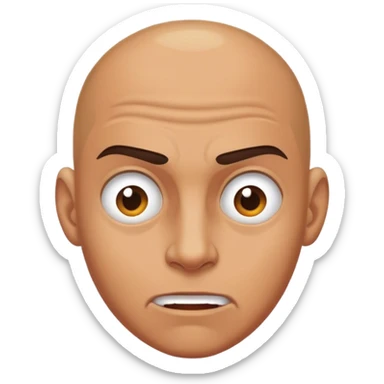 Dumb dude with a buzzed head and a stupid face  sticker