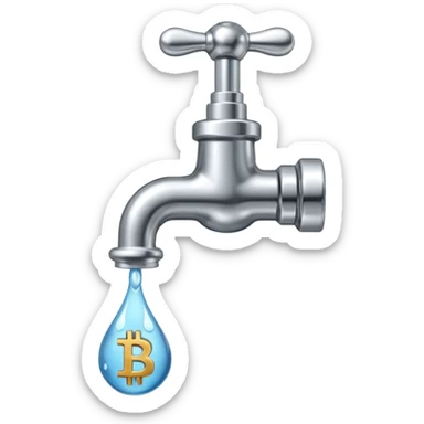 hazme una canilla y que las gotas de agua sean bitcoins sticker