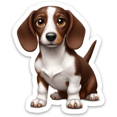 marble chocolate dachshund sitting sticker