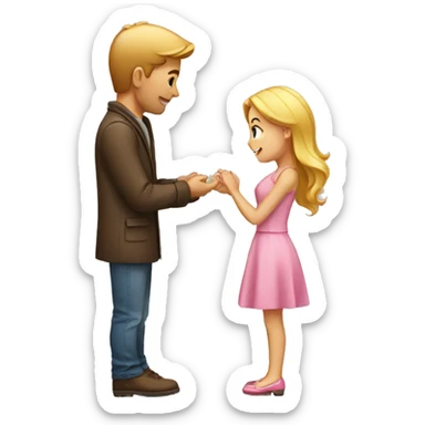 Man proposing to girl sticker