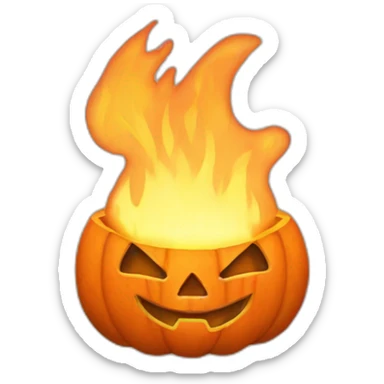 Fire inside a Jack O'lantern sticker