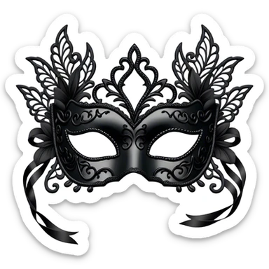 black lace masquerade mask sticker