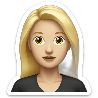 woman it developer medium blonde hair no glasses black outfit sticker