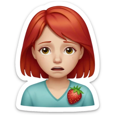 Crying but strawberry and red girly vibes sticker