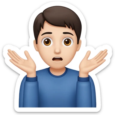 Shocked face with nub hands sticker