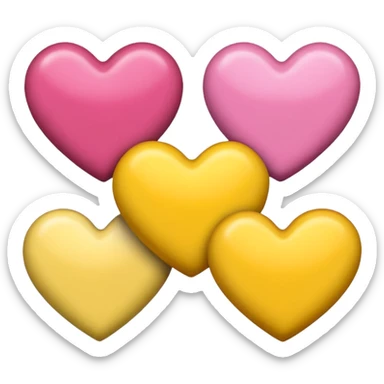 Yellow, Pink and chocolate heart sticker