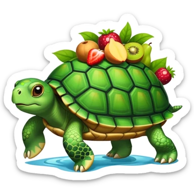 A turtle 🐢 carrying fruits sticker