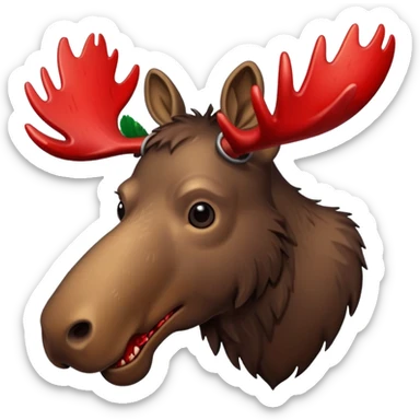 Moose head injured sticker